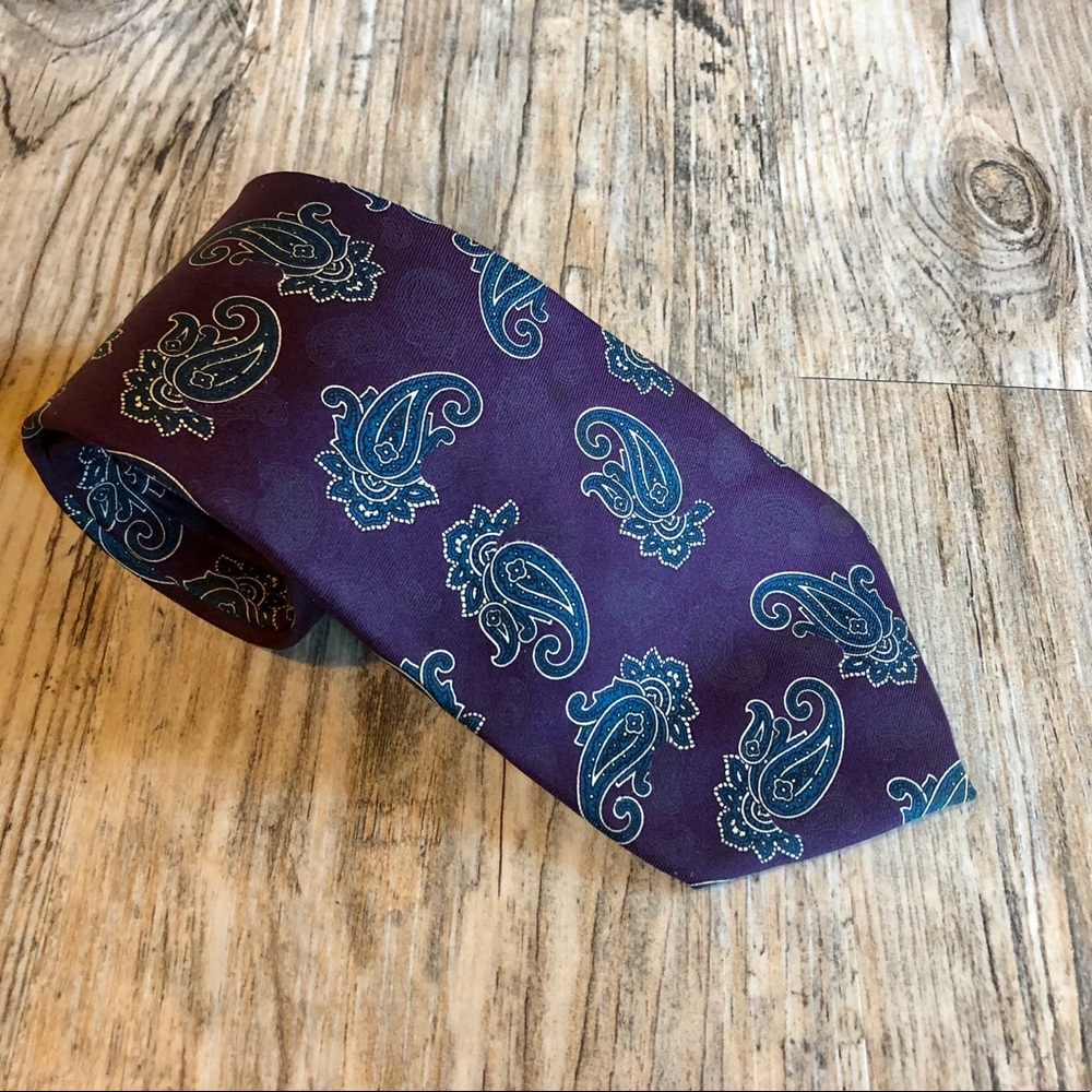 Christian Dior Tie 100% Silk Purple 3 1/2” Wide